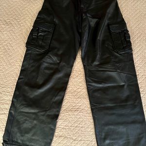 Wilsons M.Julian Vintage 90s Black Leather Cargo Pants